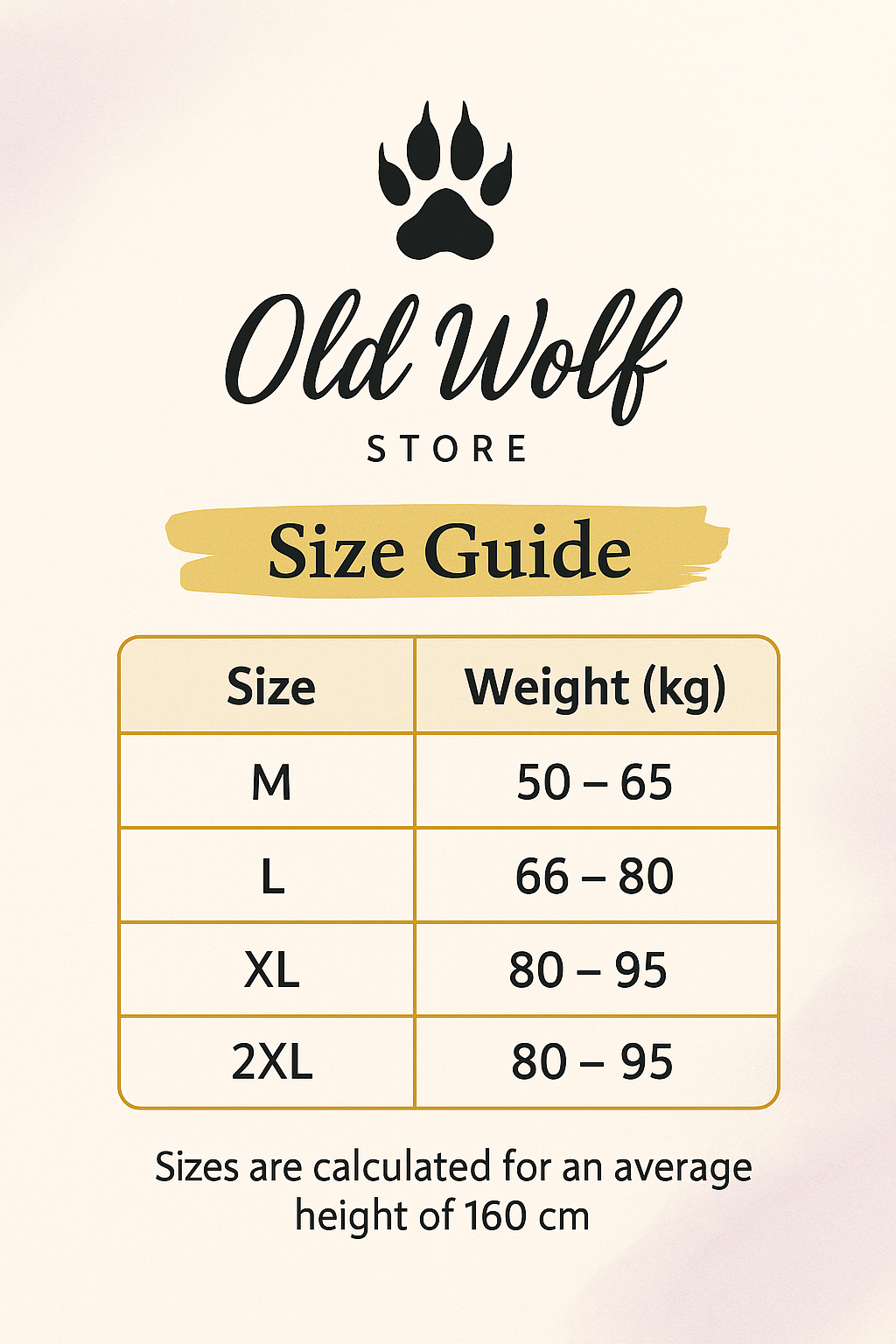 Size Chart for فستان DF